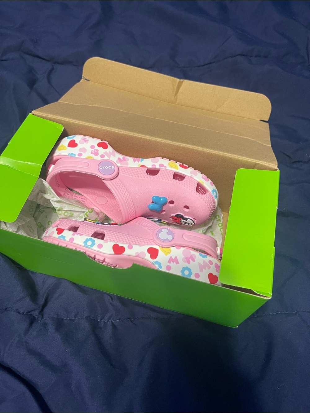 CROCS Kids Pink Heart & Floral Clogs with Charms